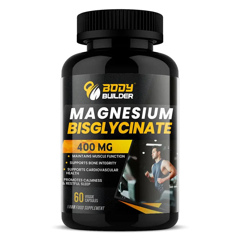 Body Builder Magnesium Bisglycinate 400mg 60Veggie Capsules