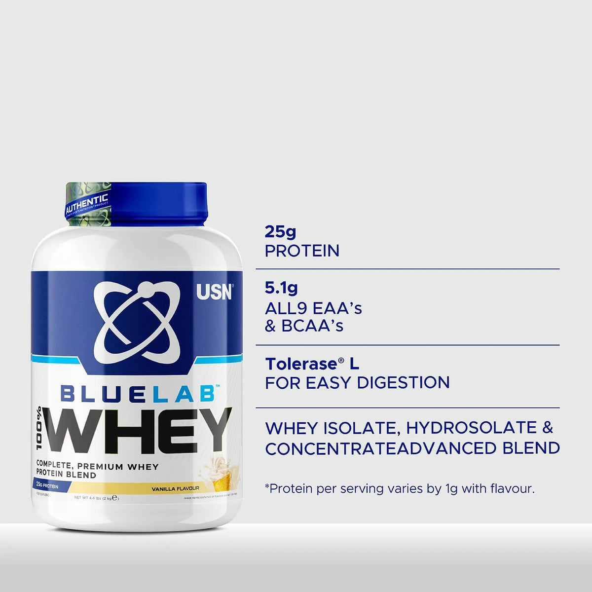 USN BlueLab 100% Whey Protein Powder 4.4lbs(2Kg) 62Servings