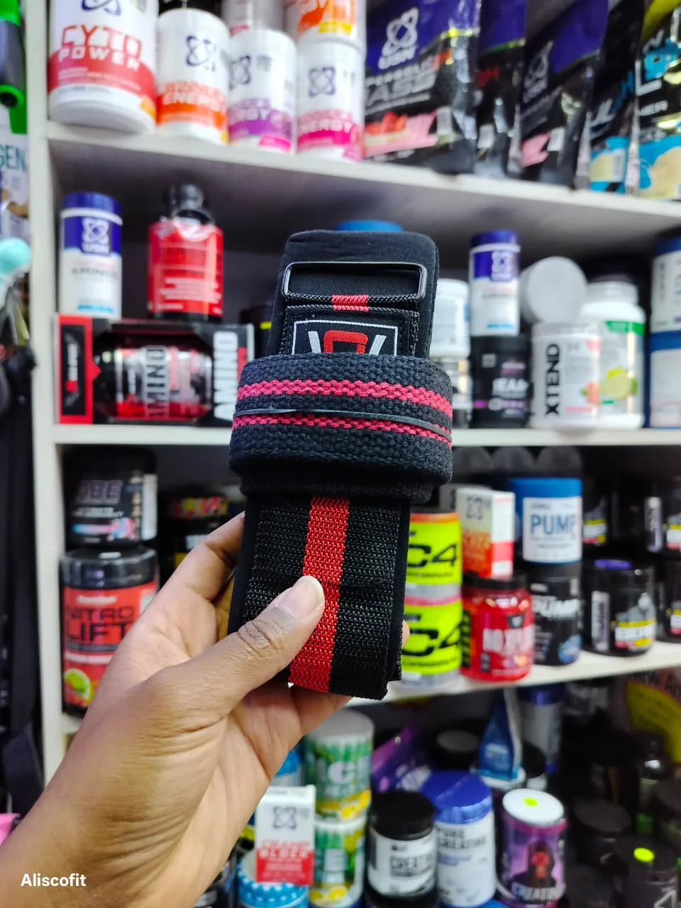 GNG Deadlift Straps With Support RED