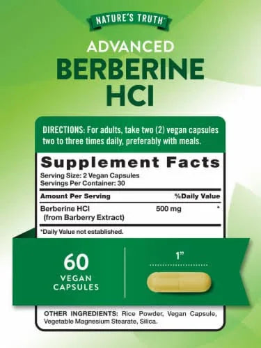 Nature's Truth Berberine Hcl 500 mg 60Capsues