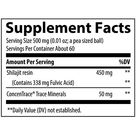 Trace Shilajit Resin Mineral Supplement 60Servings