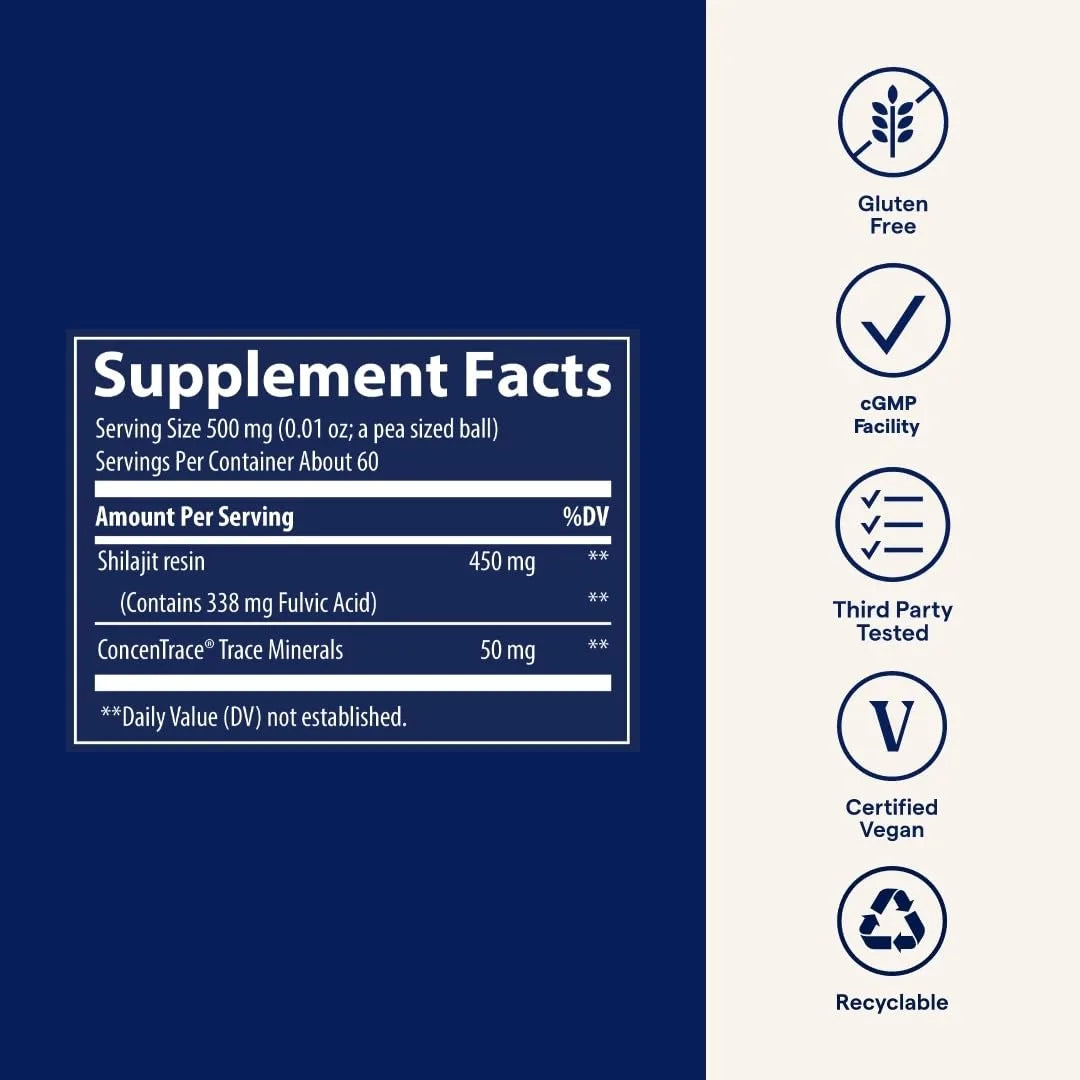 Trace Shilajit Resin Mineral Supplement 60Servings