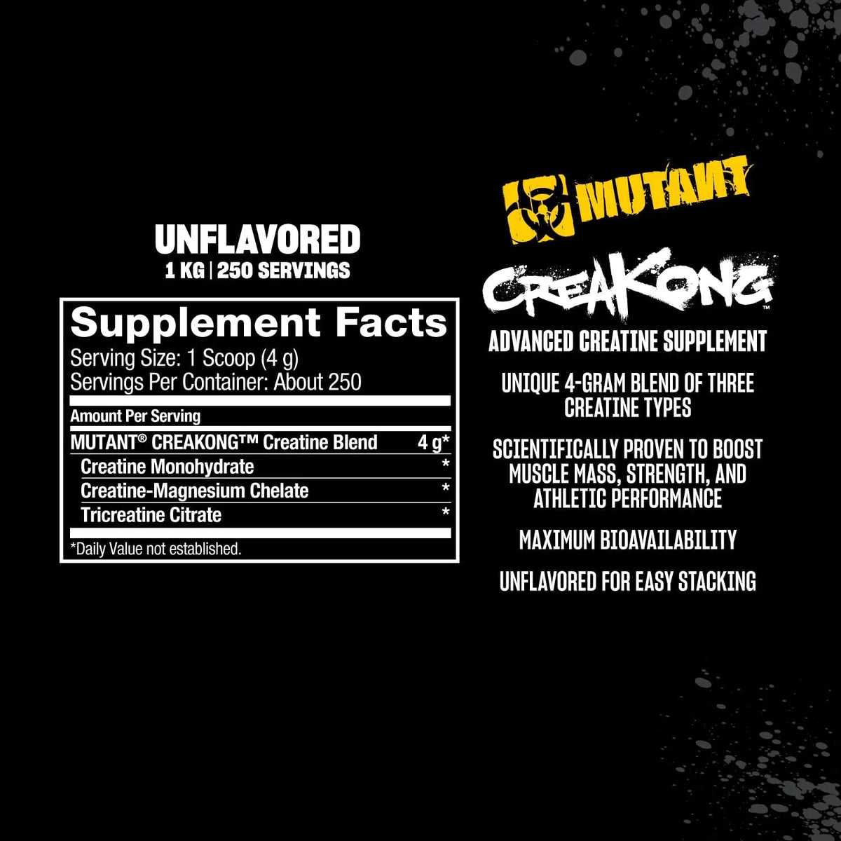 Mutant Creakong Creatine 1Kg (2.2lbs) 250 Servings