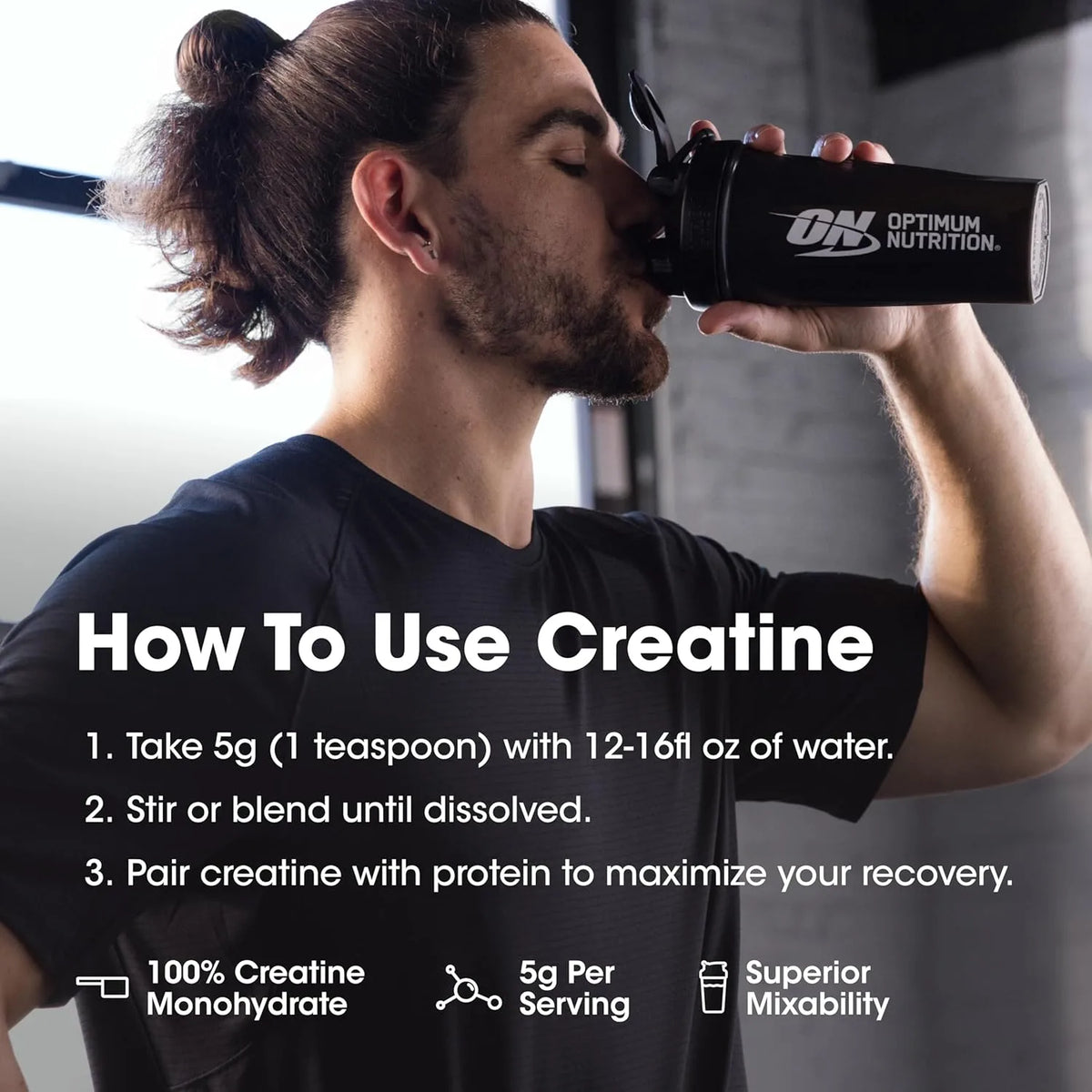 Optimum Nutrition Micronised Creatine Flavoured , Pure Creatine Monohydrate 360g 60servings
