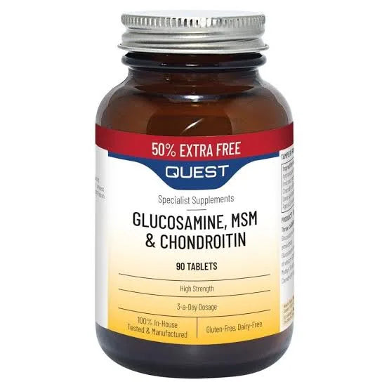 Quest Glucosamine, Chondroitin & MSM Tablets 90 Tablets 30 Servings