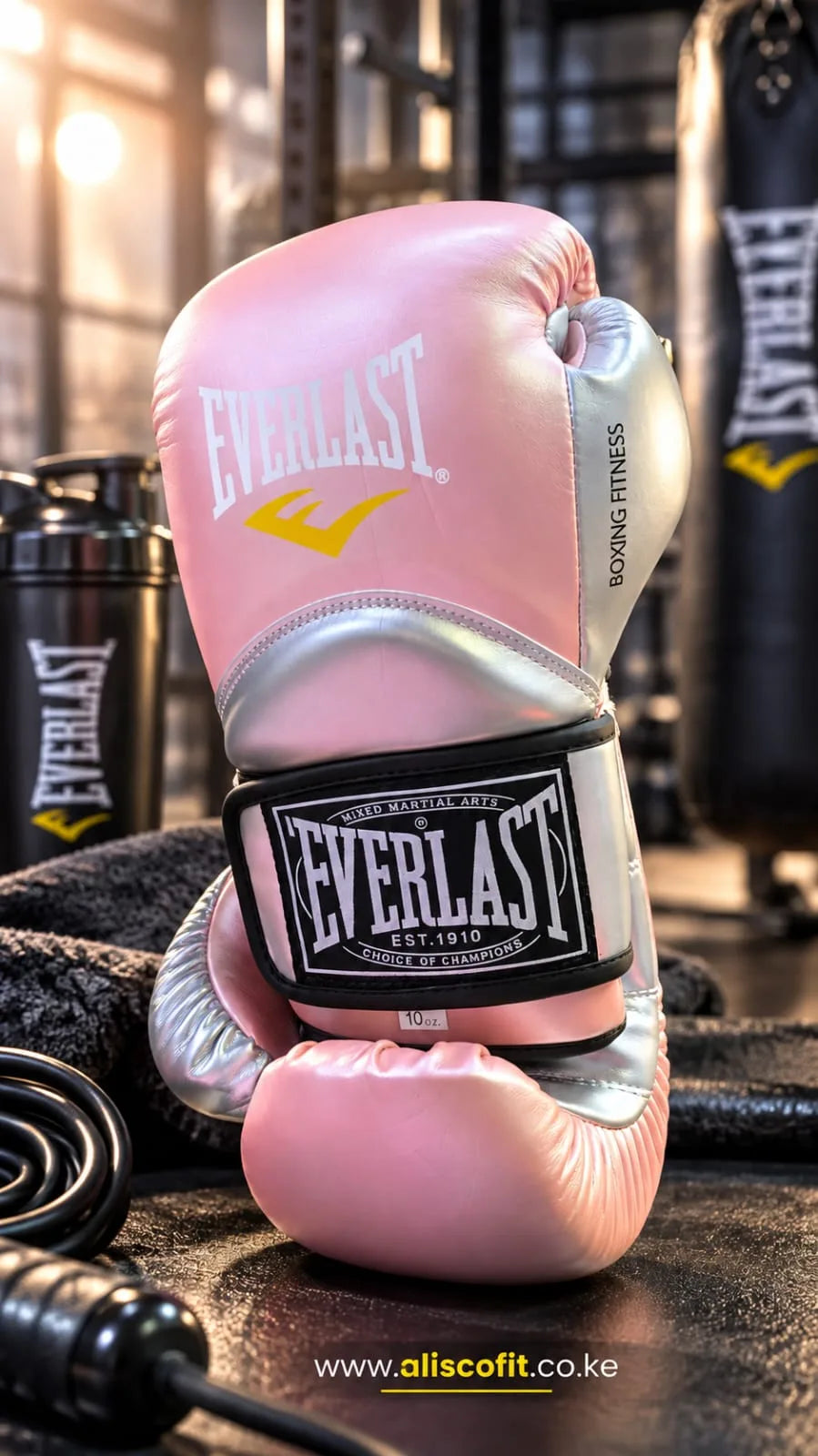 Everlast Boxing Gloves 10 0Z Pink Black & Gold