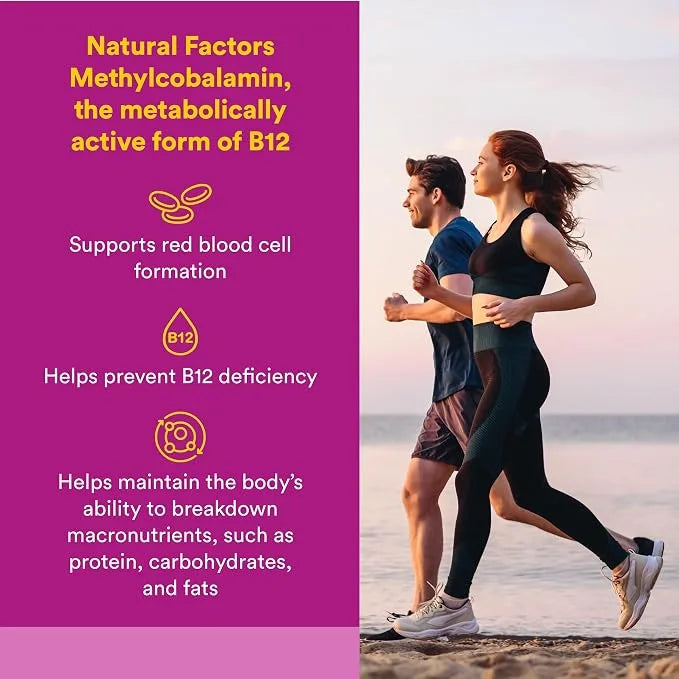 Natural Factors B12 Methylcobalamin 1000 Mcg, 90 Tablet(Energy