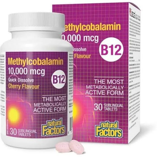 Natural Factors B12 Methylcobalamin 1000 Mcg, 90 Tablet(Energy