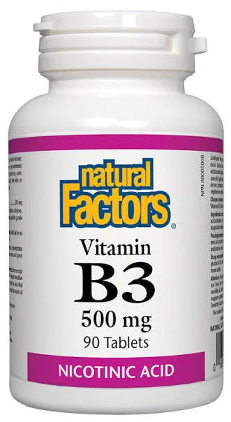 Natural Factors Vitamin B3 Nicotinic Acid 500mg