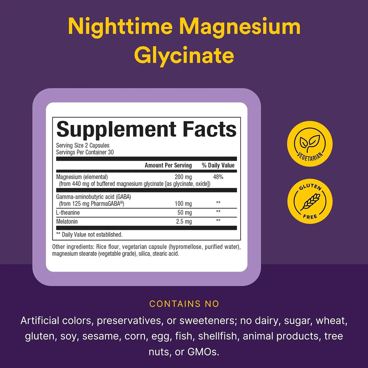 Natural Factors Stress-Relax Nighttime Magnesium GLYCINATE, 120g