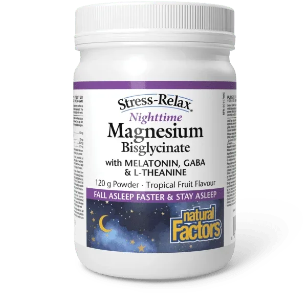 Natural Factors Stress-Relax Nighttime Magnesium GLYCINATE, 120g