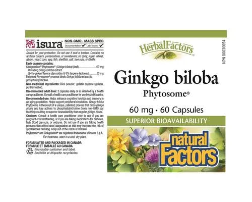 NATURAL FACTORS Ginkgo Biloba Phytosome 60 mg