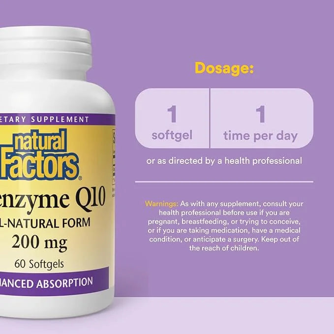 Natural Factors Coenzyme Q10 200 Mg 60 Softgel