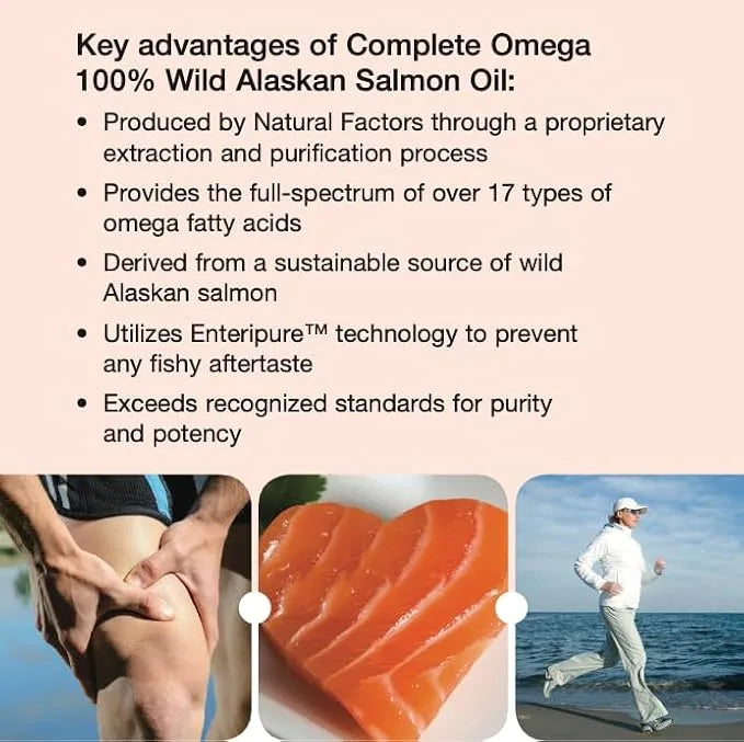 Natural Factors 100% Wild Alaskan Salmon Oil, 220 Softgels