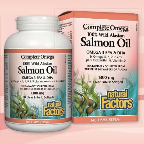 Natural Factors 100% Wild Alaskan Salmon Oil, 220 Softgels