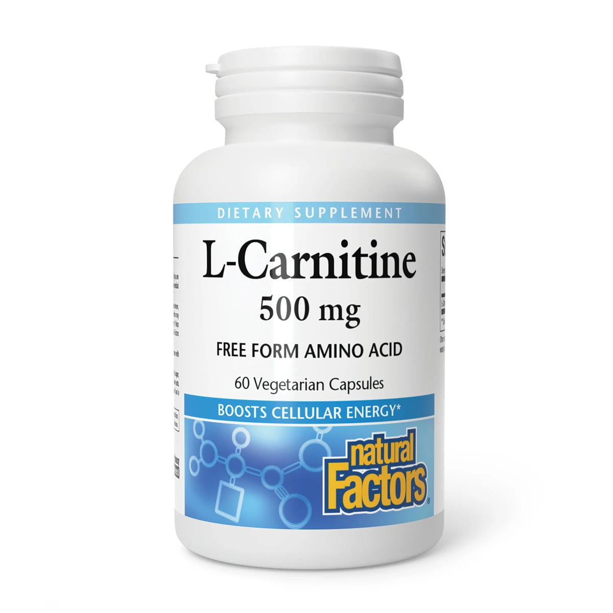Natural Factors, L-Carnitine 500 mg, Energy Support, 60 Capsules (60 Servings) Fat → fuel · recovery