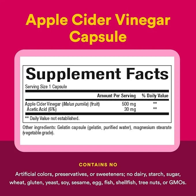 Natural Factors Apple Cider Vinegar 500mg 90 capsules