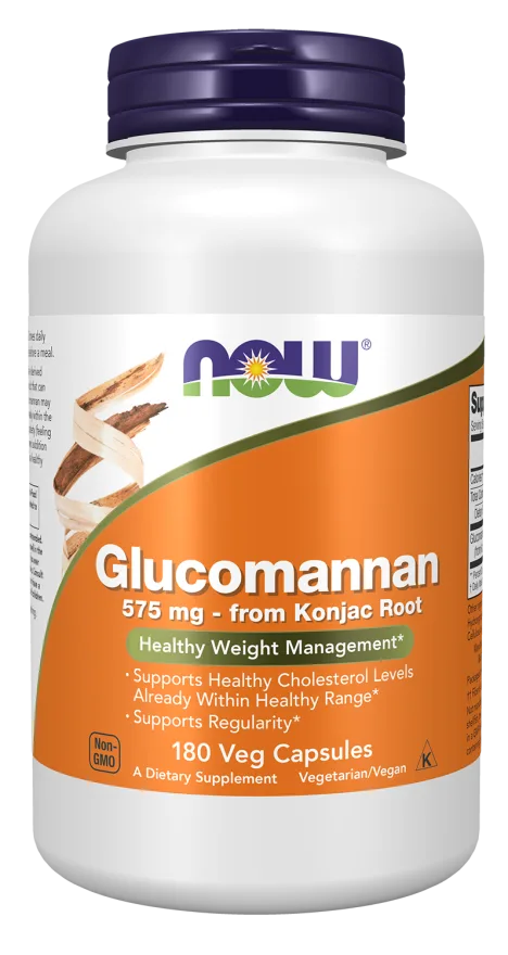 Now  Glucomannan 575Mg Konjac Root Soluble Fiber 180 Veg Capsules