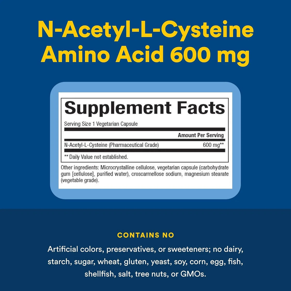 Natural Factors N-Acetyl-L-Cysteine, NAC Supplement, 600 mg, 60 Capsules